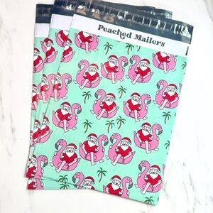 Flamingo Santa 10x13” Poly Mailer Shipping Bags